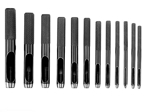 1-20mm Round Hollow Hole Punch Cutter Working Tools for Leather Watch Bands Belts Canvas - 21Pcs