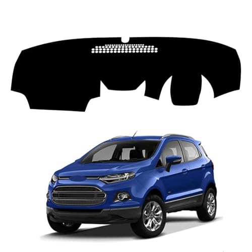 Image of Car Dashboard Cover Mat Compatible with Ford Ecosport 2013-2017 Waterproof, Dustproof, UV Resistant | All-Weather Protection with Mirror | Custom Fit (Balck)