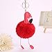 Produktbild Treestar Fashion Flamingo Anhänger Schlüssel Ring für Handtasche Handy Geld Tasche Anhänger Auto Schlüsselanhänger perfekt Urlaub Kleines Geschenk 1 Stück (rot)