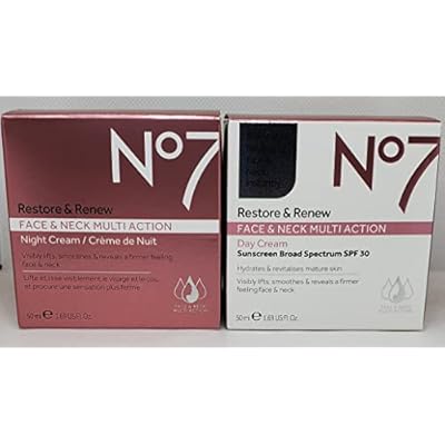 No7 استعادة وتجديد الوجه والعدوى اليوم / الكريم الليلي 2 x 50ml