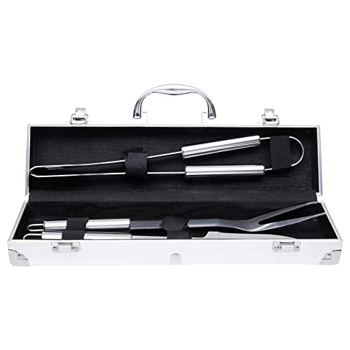 Mimo Style Jogo Para Churrasco 3 Peças Com Maleta, Fabricados em Aço Inox, Inclui Faca, Forquilha e