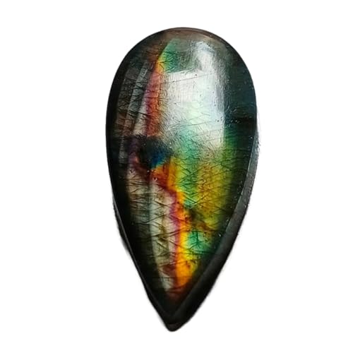 Pierre gemme labradorite naturelle en forme de poire 36x17x5mm pour pendentif et bricolage DIY