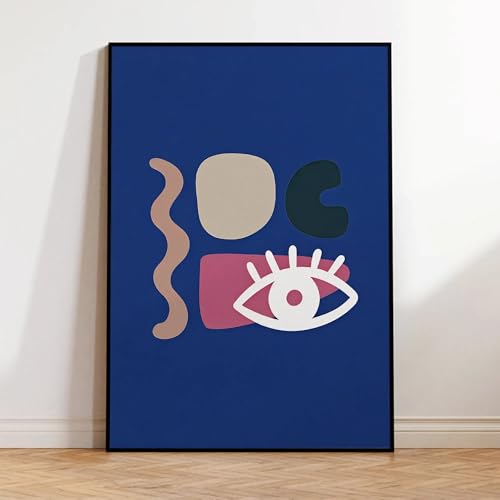 Impression sur toile yeux abstraits bleu foncé 60x90cm
