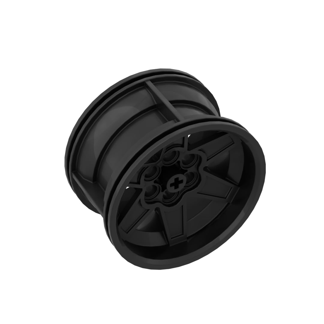 Gobricks 15038 Wheel Wheel 56x34 Technic Racing Medium with 6 Pin Holes 1 Pieces GDS-1227 Compatible with Lego Building Blocks Color:Black 26