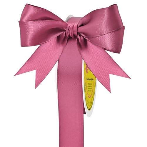 Image of Double Face Rose Mauve Satin Ribbon 7 /8 inch X 25 Yards Polyester Rose Mauve Ribbon for Gift Wrapping Very Suitable for Weddings Party Hair Bow Invitation Decorations and More