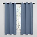 NICETOWN Blackout Curtains 2 Panels for Bedroom- Thermal Insulated Grommet Blackout Curtains 63 Inches Long for Living Room/Kitchen Rideaux occultants (2 Panels, W42 x L63 -Inch,Stone Blue)