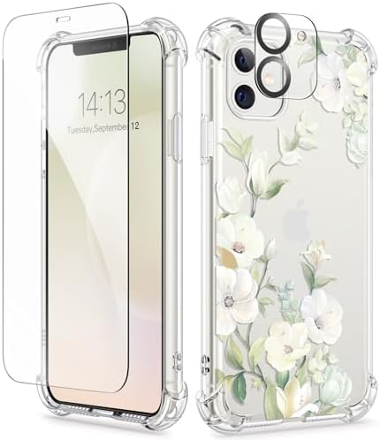 Gviewin For Iphone 11 Case Floral, With Screen Protector&Amp;Camera L...