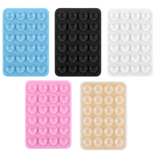 Gjinxi 5 Piezas Soporte para Móvil de Silicona Soporte para Móvil con Ventosa de Silicona Soporte para Ventosa para Móvil Ventosas Extra Fuertes Soporte para Ventosa Autoadhesivo Soporte Manos Libres