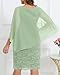 Women Mother Bride Dresses Plus Size Sage Green Wedding Guest Cocktail Lace Chiffon Overlay Pencil Knee Length Dress