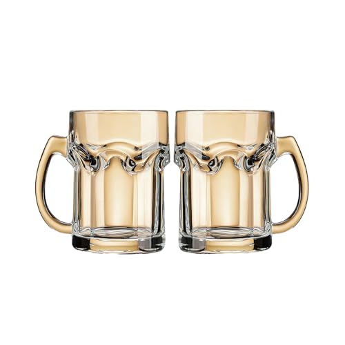 Vaso de cerveza simple artesanal con asa, 950 ml, plegable, 2 paquetes