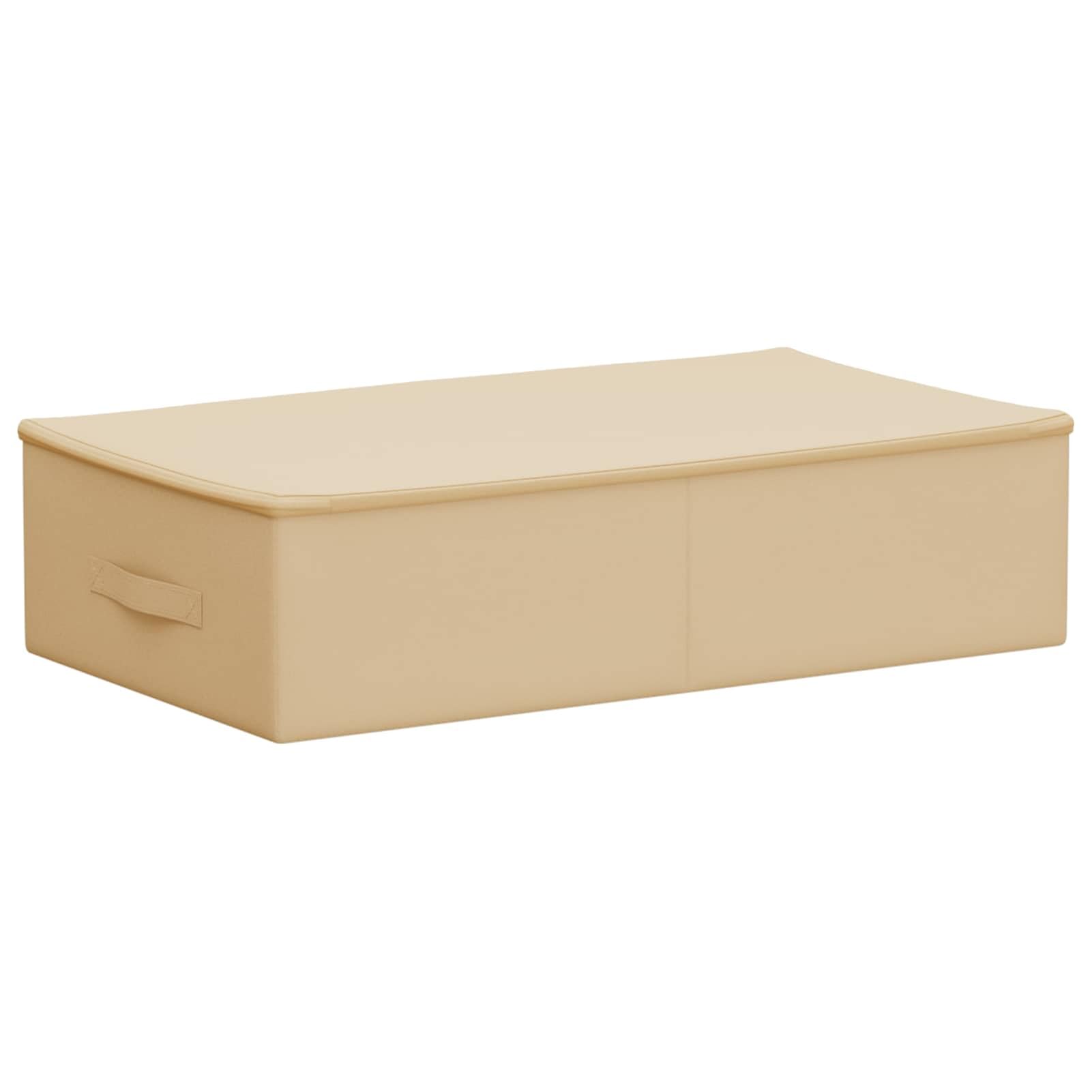 Gecheer Boîte de Rangement Pliable 70x40x18 cm Lot de 6 - Tissu Non Tissé Respirant avec Compartiments, Poignées Latérales et Fermetures Éclair - Idéal pour Sous le Lit, Jouets, Vêtements - Crème