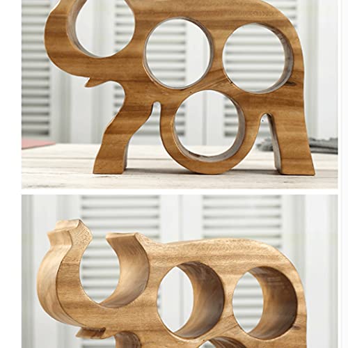 Soporte para botellas de vino de madera maciza tallada a mano miniatura 6