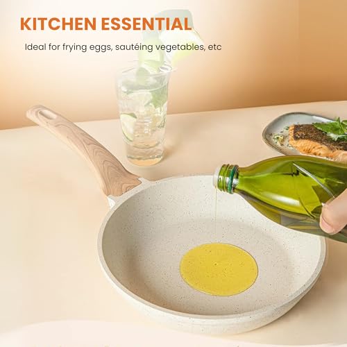 HomeEssentials Non Stick Maifan Frying Pan 20CM - Egg Fry Pan/Induction Base / 5 Layer Non Stick Cookware/Dishwasher Safe (20CM, Maifan Stone Pan) - Image 3