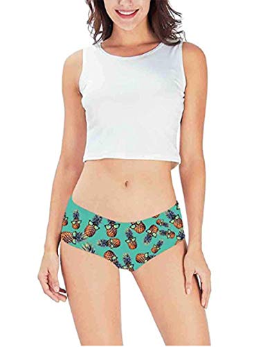 Women Lingerie, Sleep & Lounge Cotton Shorts Panties Briefs 3D Print Fun Funny Elastic Pull Up Xxxl (Large/X-Large, Pineapple) #TOP3