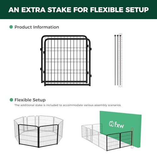 Image of FXW Homeplus Unleashed Indoor Dog Playpen - Stress-Free and Safe Play, Heavy Duty 24 Inch 2 Panels Dog Pen for Puppy and Small Dogs, Black│Patented