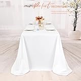 Pesonlook 1 Pack White Polyester Tablecloth, 90 x 132 Inch Rectangle Table Cloth Bulk Washable Polyester Fabric Tablecloths Table Cover for Wedding Party Banquet Buffet Table Holiday Dinner - Image 6