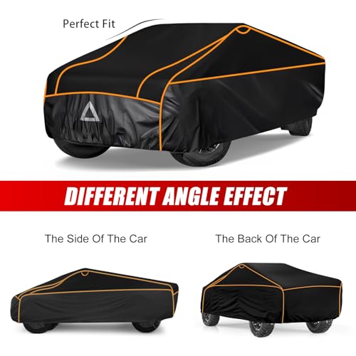 Image of Specialized Hail Protector Replace for Tesla Cybertruck, Multi-Layered Car Hail Blankets Protector Cover with 5mm Thick High Density EVA Cushioning Foam Pad and Reflective Stripes (Black)