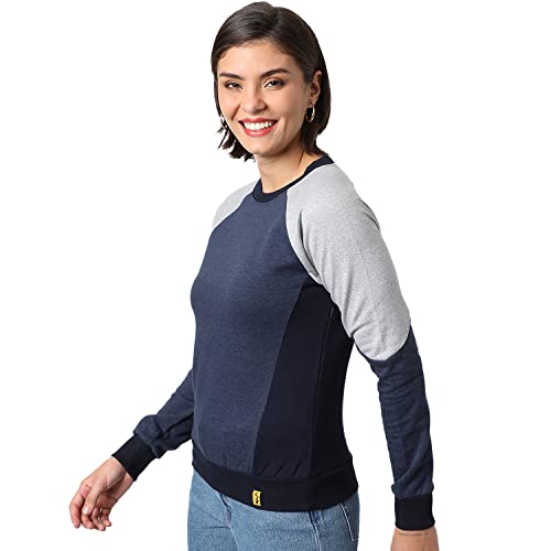 Image of PINACOLADA Women's Double Striped Hoodie with Ribbed Hem for Casual Wear | Hooded Neck | Long Sleeve | Pull On Closure | Cotton Sweatshirt Crafted with Comfort Fit for Everyday Wear