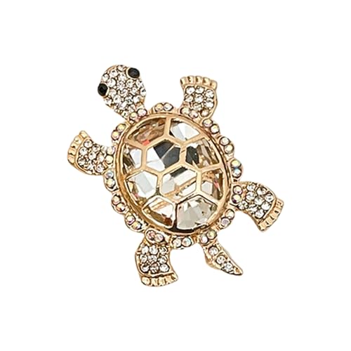 Delicate Sparkling Crystal Rhinestones Turtles Design Brooch Secure Fastening Lightweight for Daily Wear Outfits Fashion Accesso