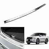 Loveyes 三菱 アウトランダー ユーティリティパッケージ OUTLANDER 3代目 (2021年12月～現行)PHEV GN0W 車種専用設計 外側 リアバンパー バックドアステップガード ラゲッジステップカバー ステンレス鋼 保護カバー キズ防止 インテリアパネル ヘアライン仕上げ ラゲッジ 取付簡単 ガーニッシュ カスタム 外装パーツ アクセサリー 1本セット (鏡面仕上げ)