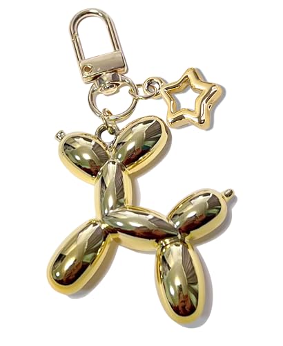 LAEKOU Star Balloon Dog Keychain for Women, Cute Y2K Key Chain Accessories, Aesthetic Charms for Bag Backpack