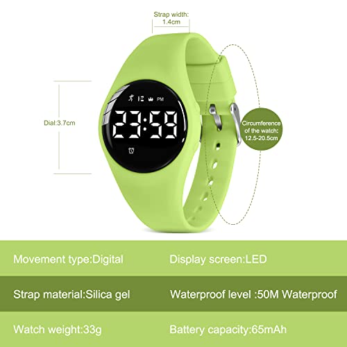 Image of Kids Watches for Girls Boys Digital Sport Watch with Step Counter Pedometer Vibration Alarm Clock, No App Waterproof Fitness Tracker Kids Watch Boys Girls Teens Students Ages 5-16