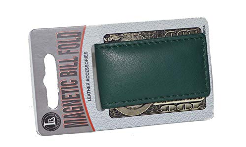Image of LB LEATHERBOSS Men's New Leather Strong Magnetic Money Clip (Green)