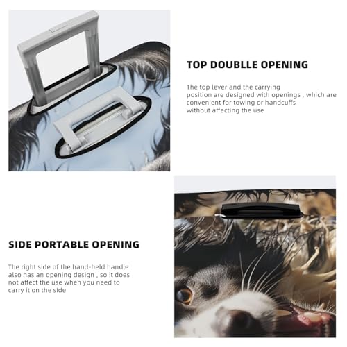 Elastic Travel Luggage Cover for Suitcase Tsa Approved Stretch Scratch-Resistant Suitcase Protector Cover Washable Pastor border collie Baggage Covers Fits 18-32 Inch Luggage Case4