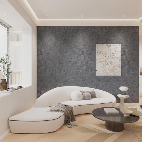 3yecao 16\"×118\" Thick Dark Blue Grey Concrete Wallpaper Peel and Stick Waterproof Glossy Textured Gray Concrete Contact Paper Vinyl Wrap Self Adhesive Cement Tile Sticker for Countertops Kitchen Walls - Thumbnail 6