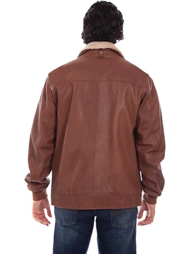 Scully Mens Shearling Bomber Brown Leather Leather Jacket2