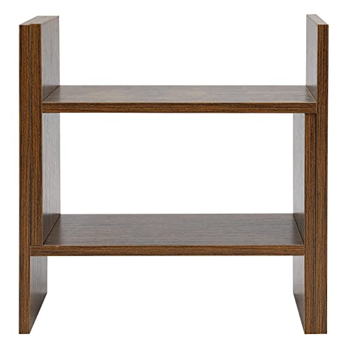 Hossejoy Bibliothèque de bureau et organiseur, étagère de bureau réglable en bois, petite bibliothèque de comptoir, support d'affichage de style libre, étagère peu encombrante pour la maison et le – vue 7