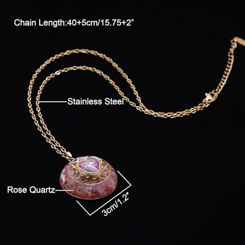 Day Day Up Orgone Pendant Heart Energy Necklace - Healing Crystal Necklaces For Women With Reiki Quartz Gemstones - Fashion Jewelry3