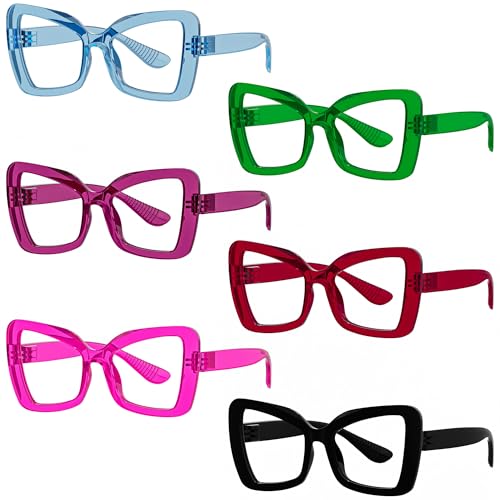Image of Eyekepper Butterfly Reading Glasses 1.75, Readers for Women, 6 Pack Stylish | Ladies Reader Eyeglasses, Screwless Spring Hinges, Fashion Womens Cheaters, Metalless Unbreakable, Scratch Resistant