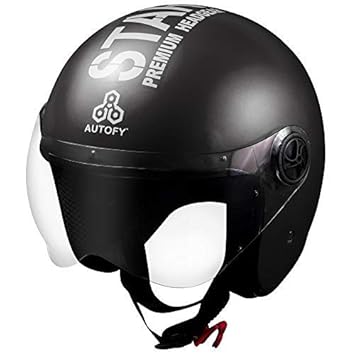 Autofy TROUPER Open Face Helmet (58cm - M, Black)