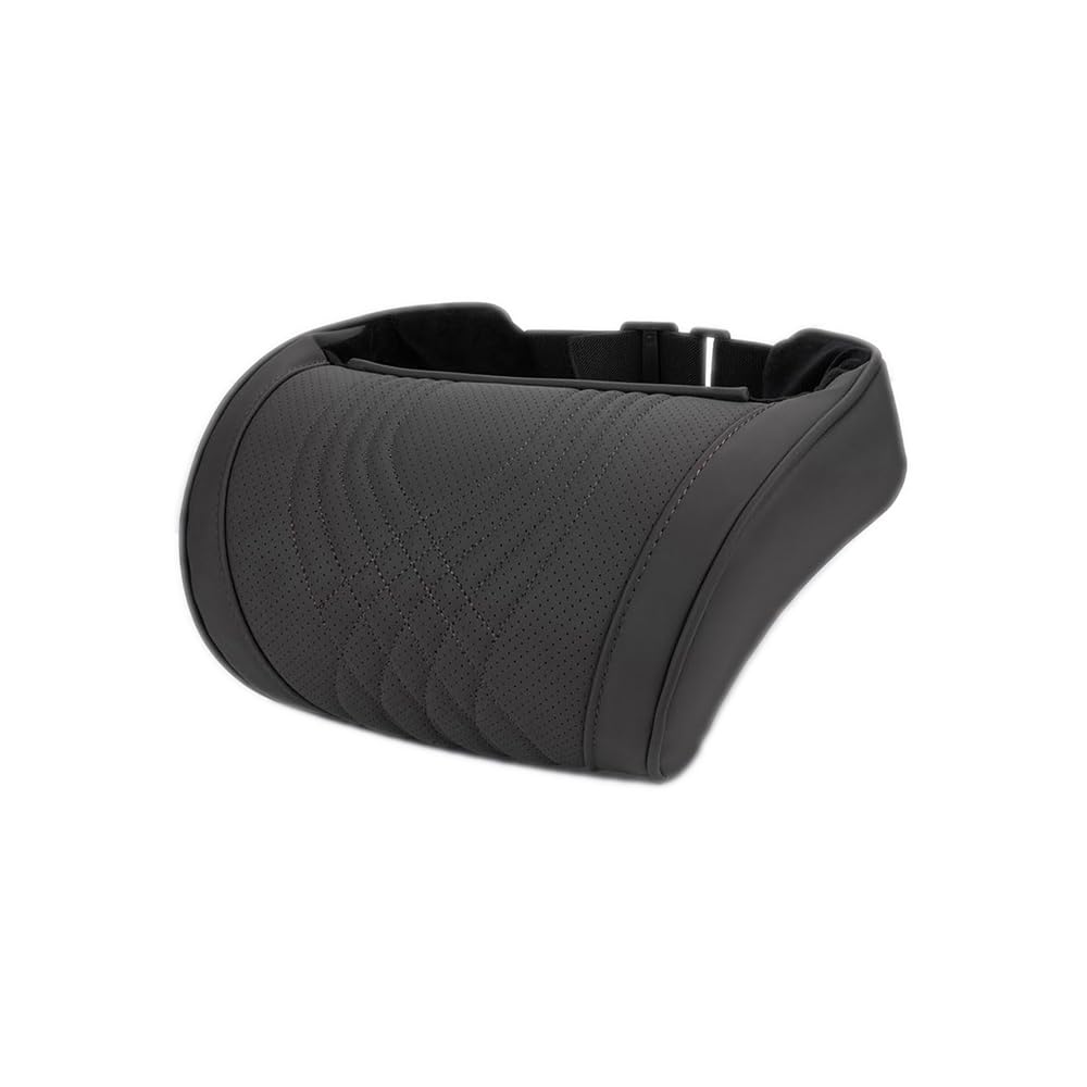 Woniyal Neck Support Pillow for AUDI A1 2010-2018, Car Seat Headrest, Car Headrest Pillow, Relieving Neck Fatigue, Adjustable Strap, PU Leather,Black