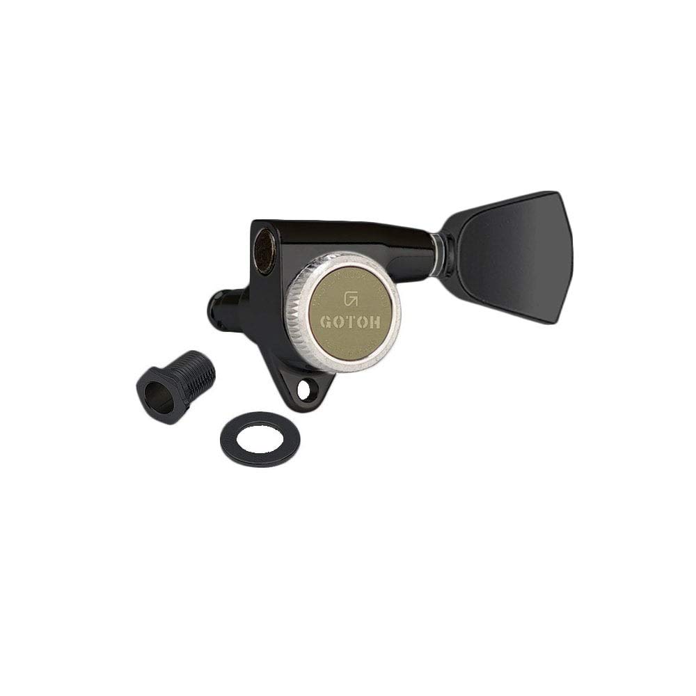 Gotoh SG301 Magnum Lock 3 Aside Traditional Tuners with Metal Tulip Buttons Black