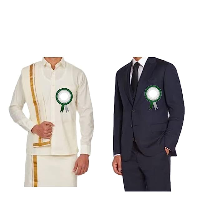 Image of NEXGEN Trends Double Line - Satin Badge for School College Event,Party, and Conference (Pack of 10) (Dark Green-White)