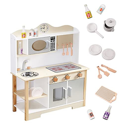 Hiliroom Hiliroom Wooden Kitchen Set For Kids, Play Kitchen With Toy Kitchen Accessories, Included Cookware Pots And Pans, Cooking Utensils, Pretend Kitchen Playset For Aged 3+ Boys/Girls #TOP1