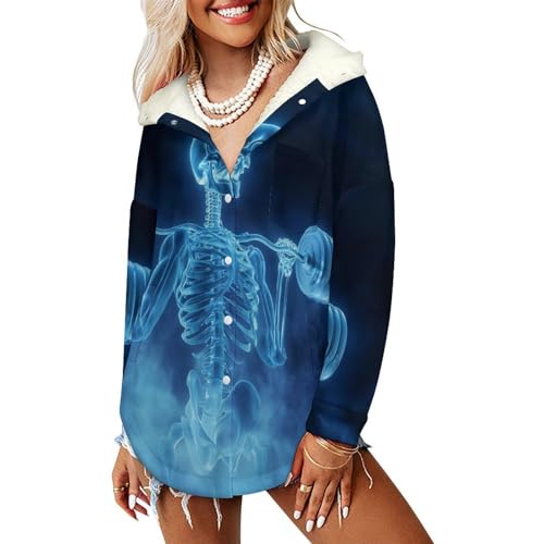 Manteaux à capuche femmes haltérophilie veste polaire doublée sherpa chaud bleu