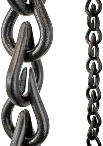 Nutshell Stores Cadena de lluvia de gotas de aluminio fundido - Negro - 8 pies