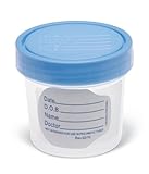 Medline Polypropylene Basic Specimen Container, Sterile, Leak-Resistant Design, 4 oz., Medical Grade Collection Cups, Pack of 100