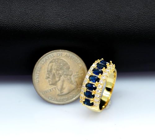 Uloveido Beautiful Women's 7 Stones Wedding Band Oval Cubic Zirconia Engagement Anniversary Rings J5013