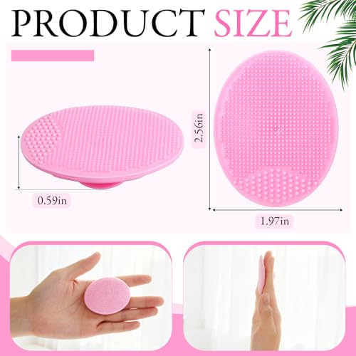 Nuogo 20 Pack Face Scrubber Soft Silicone Facial Cleansing Brush Wash Brush for Deep Cleaning, Face Scrub Brushes for Massage Faces Exfoliator Blackhead Removing Faces Cleansing Pads(Pink) - Image 3