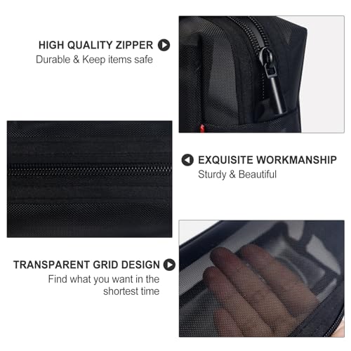 Image of Fmeida Mesh Pencil Case Large Capacity Pencil Bag with Handle Pencil Cases Zipper Portable Pencil Storage Pouch Bag Pen Holder Minimalist Stationery Organizer
