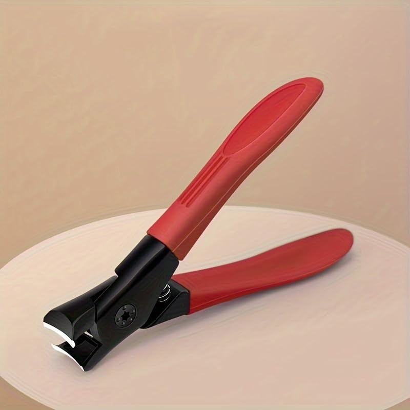 1PC Nail Clippers with Anti-Splash Cover Trimmer for Thick and Wide Nails Perfect for Men and Seniors Red
