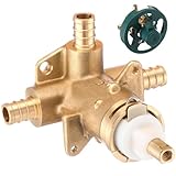 Rossesay FP62325PF Rough In Brass Compatible with Posi-Temp Pressure Balancing Tube Cycling Shower Valve with Stops, 1/2-Inch IPS Connections, Lead-Free, 1222 Faucet Cartridge
