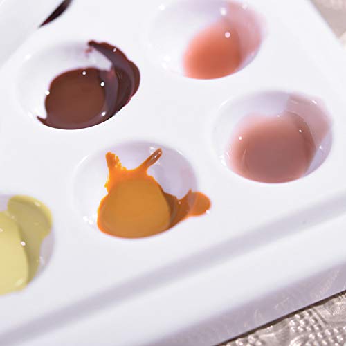 Minkissy Keramische Palet 12 Goed Nail Art Palet Make-Up Palet Schilderen Mixing Trays Voor Make Aquarel Acryl Olieverf - Afbeelding 3