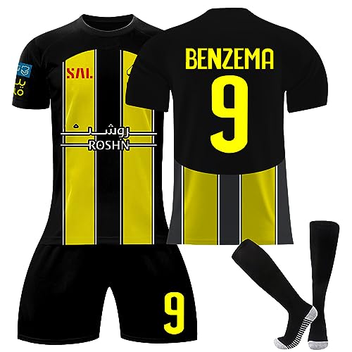 Training Tracksuit Kids, Kit for Boys 2023 2024 Boys' Football Training Shirts Shorts and Socks Sports Tracksuit Football Kits Kids Activewear Soccer Jersey Childrens Football Kit (No.9,S)