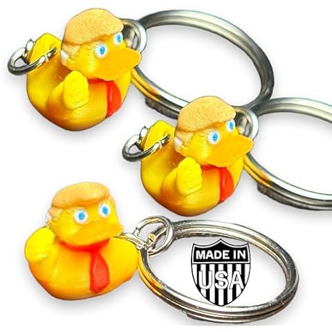 Colonial Depot Donald trump duck with ear bandage duckies (3 Pack) Fist pump trump 2024 mini ducky keychains bulk made in USA Cover