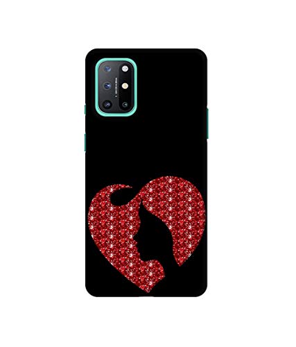 Image of Amazon Brand - Solimo Designer Heart Shape Lady with Glitter 3D Printed Hard Back Case Mobile Cover for OnePlus 8T
